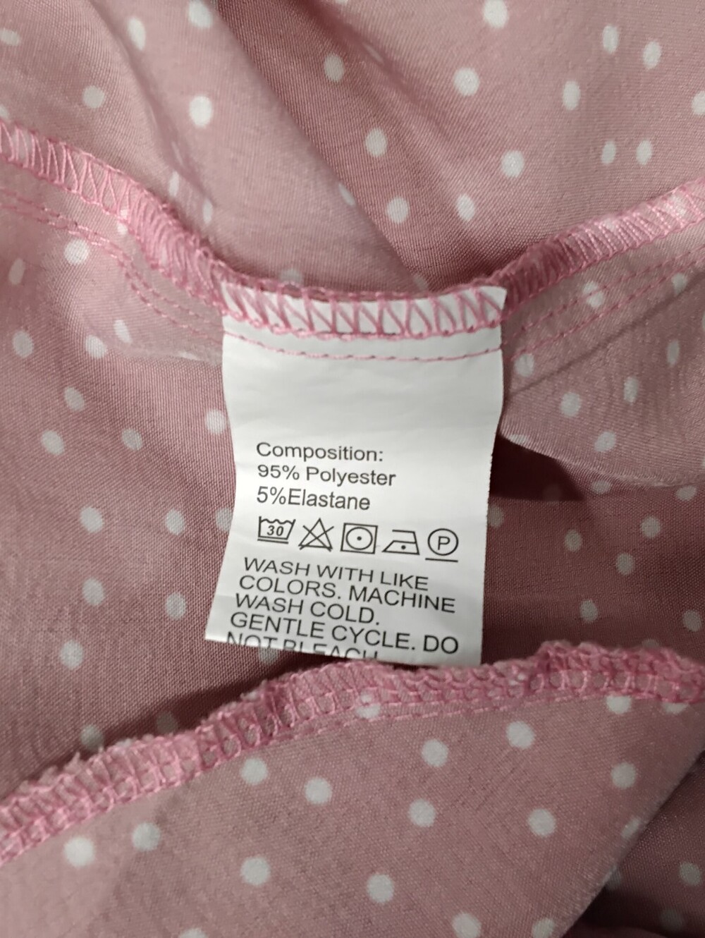 4060 Size 1XL Shein Brand Women’s Pink Polka Dot Wide-Leg Jumpsuit - Picture 5 of 5
